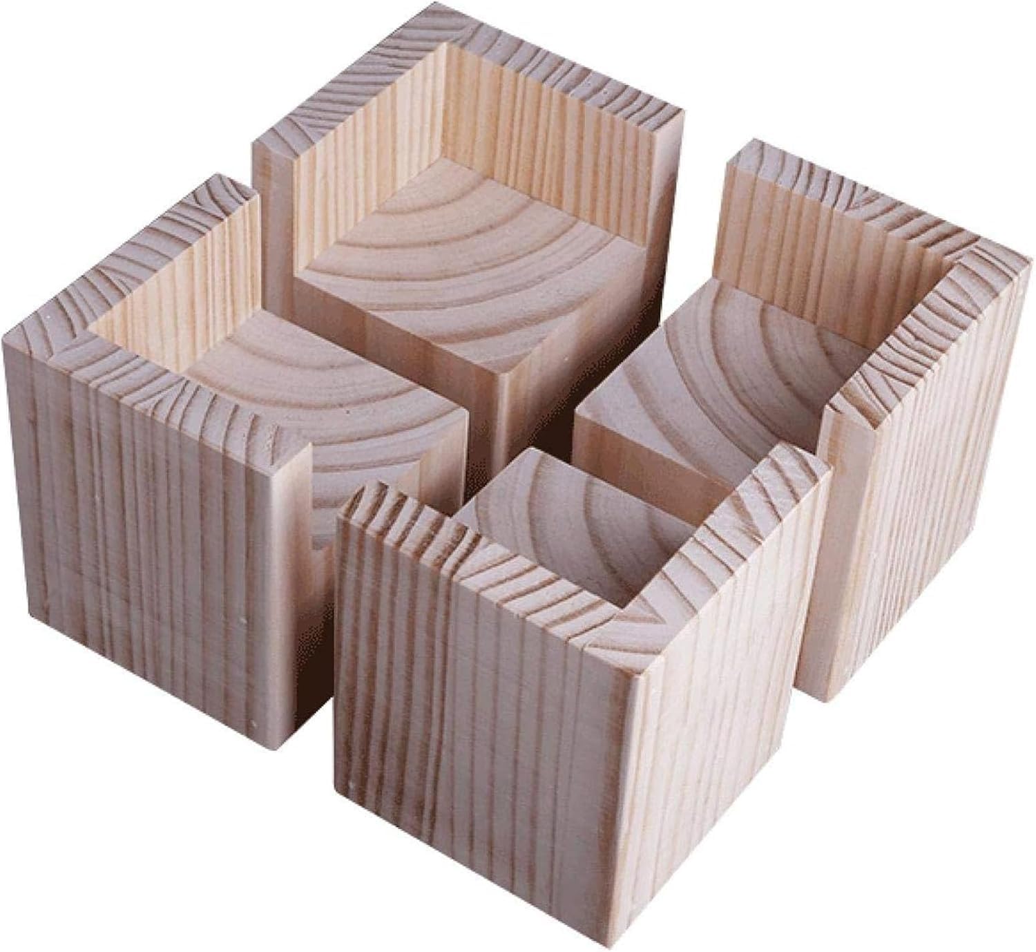 Regulowane podnóżki meblowe do łóżka, zestaw 4 stołów, biurek i łóżka, 15 x 15 x 5 cm, solidne drewniane bloki podwyższające wysokość i oszczędność miejsca