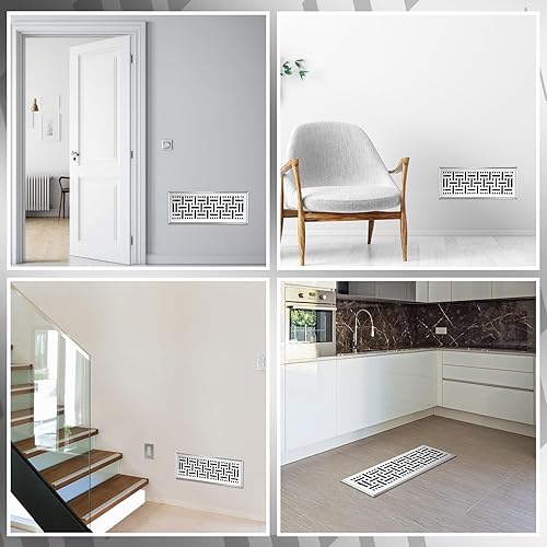 Miniatura 4 de Rejilla de ventilación resistente para el suelo, cubiertas de ventilación de piso, cubierta de metal para registro de calor con acabado a prueba de