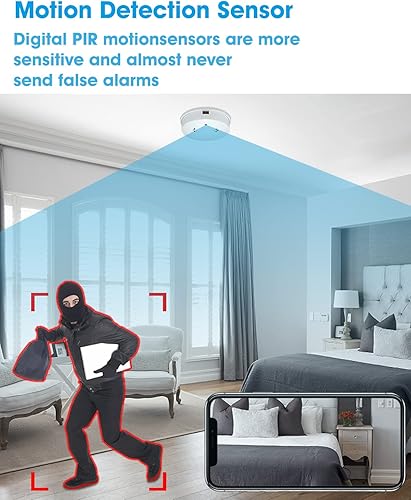 Vista 3 de Kestanlora Hidden Camera Smoke Detector WiFi Spy Camera Hidden Cameras HD 1080P Wireless Small Camera with Night Vision and Motion Detection Spy