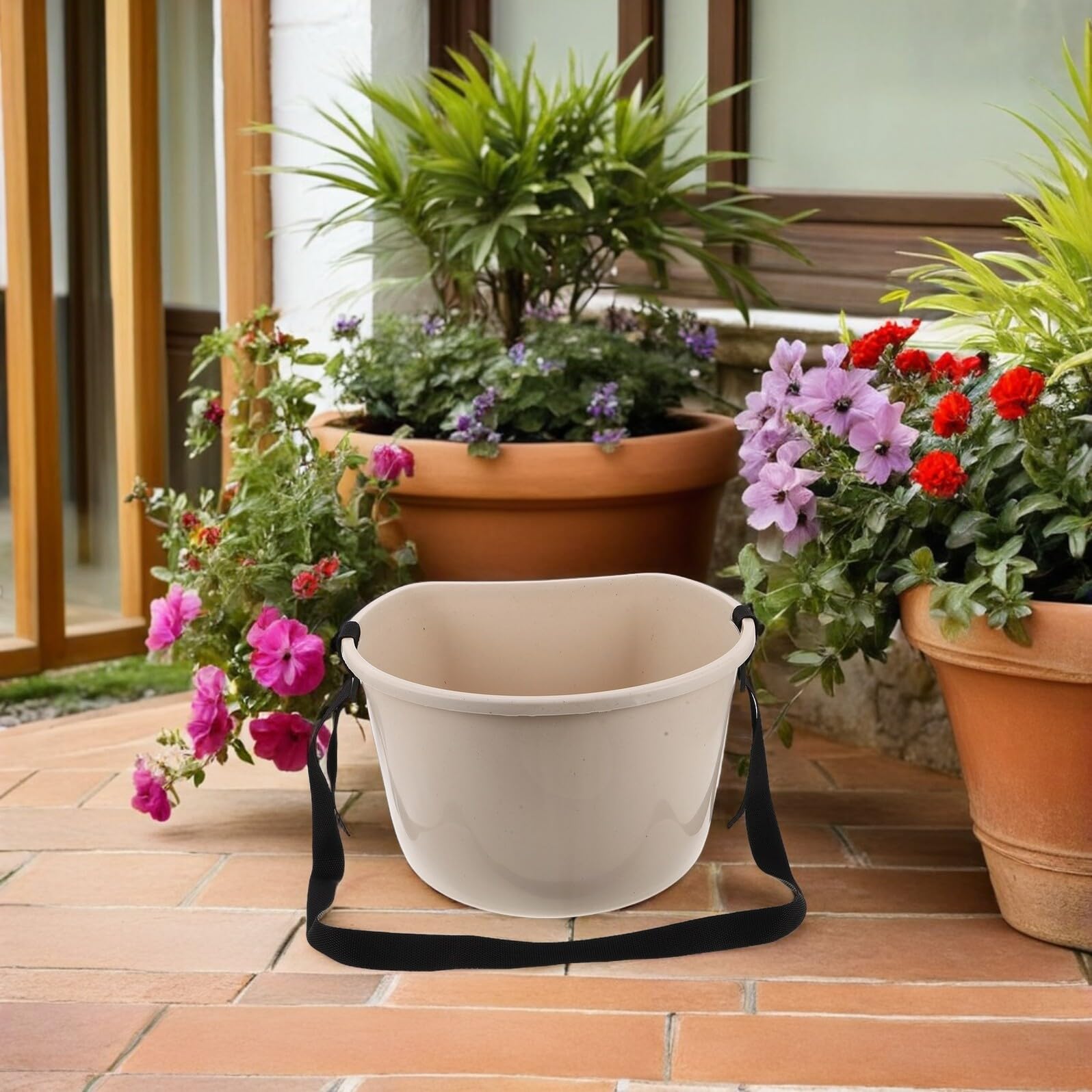 Abaodam Secchio per Raccolta Multifunzionale da Giardino 2 Pezzi con Tracolla, Secchio Piccolo per Bacche e Frutta, Resistente e Portatile per Attività Agricole e Raccolta Orto