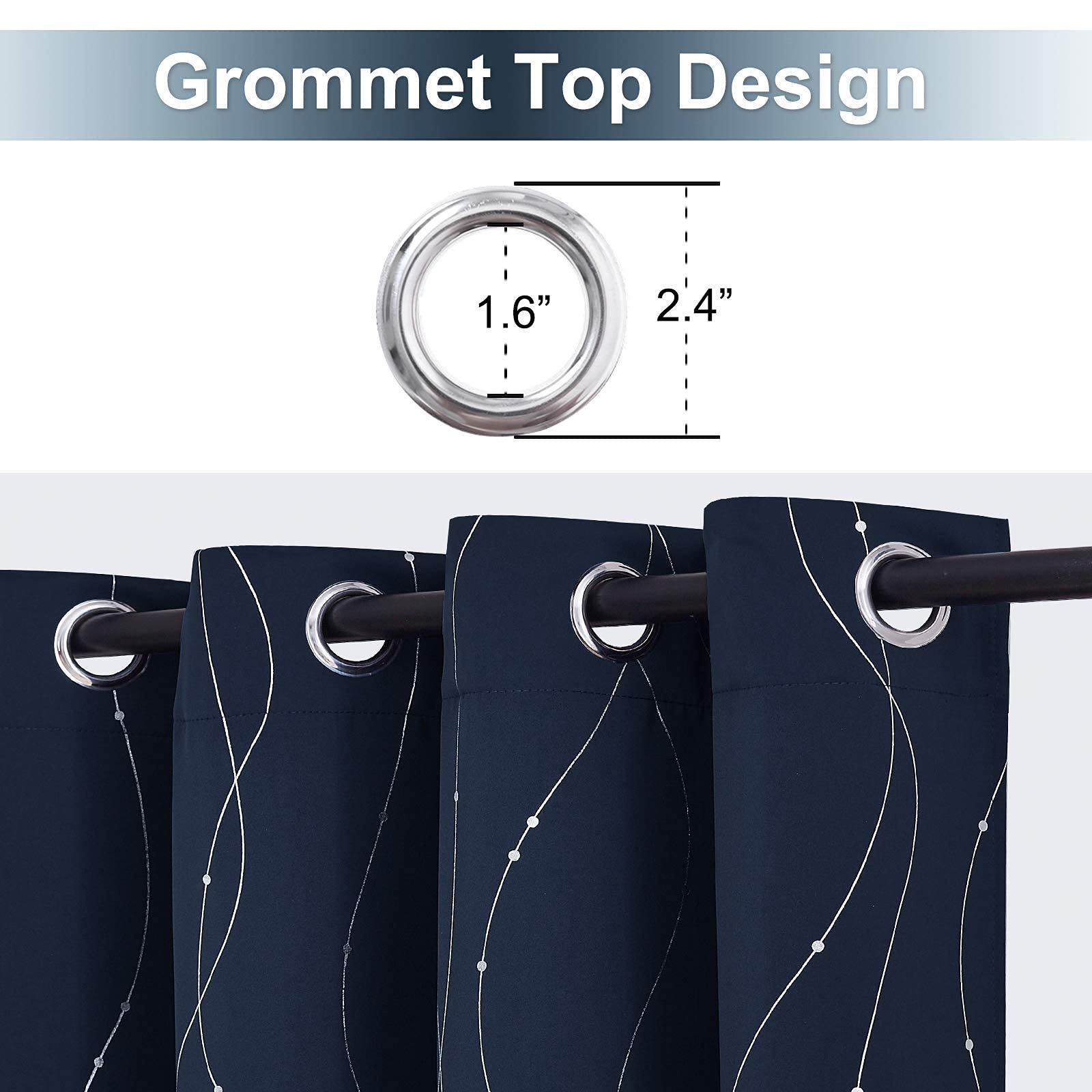 StangH Navy Blue Blackout Curtains - Image 3