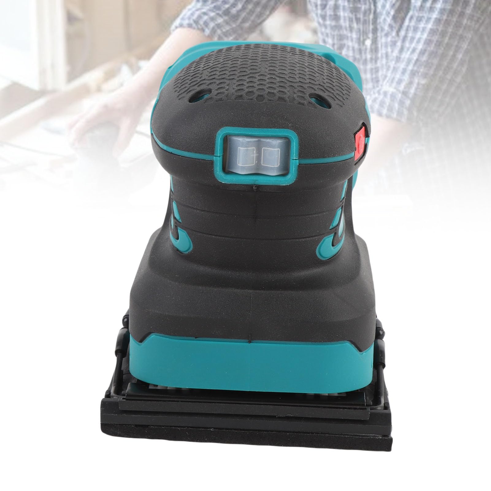 Cryfokt Lijadora Orbital Aleatoria Eléctrica, 8000 a 12000 Rpm Máquina Lijadora Orbital Eléctrica Inalámbrica de Velocidad Variable con Mango Ergonómico, 15 Papeles de Lija
