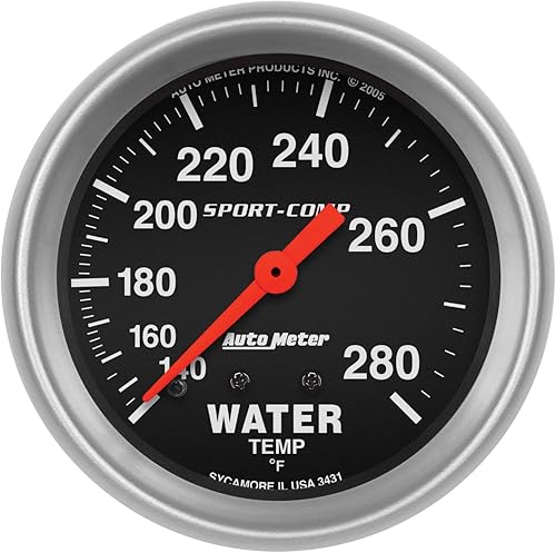 Auto Meter 3431 Sport-Comp Medidor mecánico de temperatura del agua