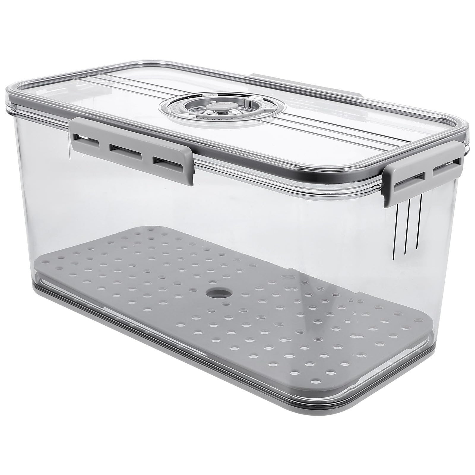 Luftdichte Frischebox aus Pet mit Deckel und Abtropfschale für Gemüse und Lebensmittel zur Aufbewahrung im Gefrierschrank und Küchenschrank