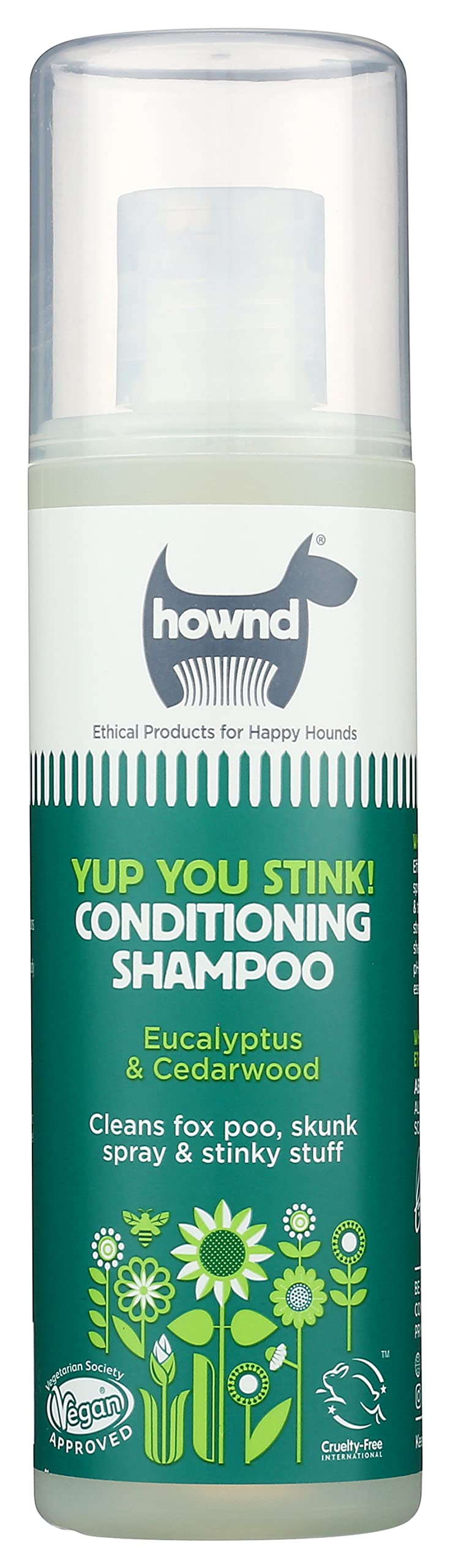 Hownd Yup You Stink Odor Deodorizing & Deep Clean 2-in-1 Dog Shampoo and Conditioner - Hypoallergenic, Vegan, pH-Balanced, Odor Control for Smelly, Itchy Dogs - Cedarwood and Eucalyptus