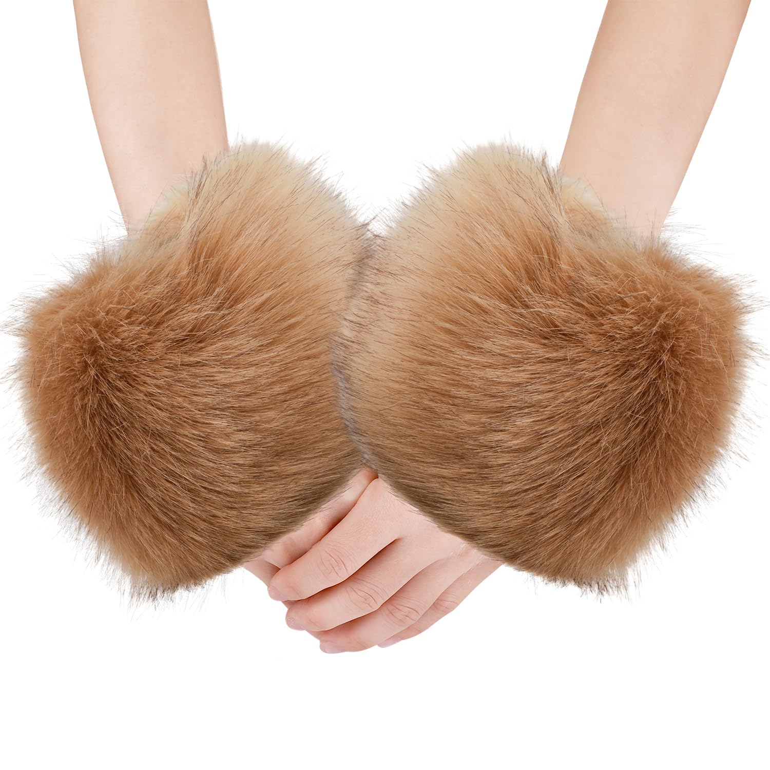 XIHIRCD Polsini Pelosi, Morbido Scalda Polsini Invernali Scaldabraccia Corti Pelosi Elasticizzati Scaldapolsi per Donne Ragazze Costume