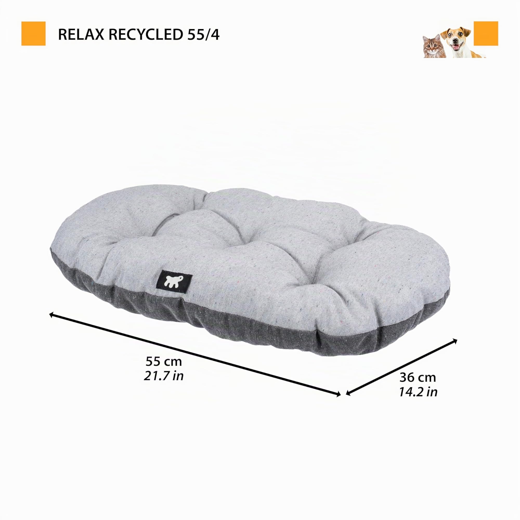 Ferplast Cama para Perros y Gatos, Cojín para Perros pequeños, Cojin para Gatos, Alfombra para casetas y Coches - Lavable - en Algodón con Suave Acolchado, 55 x 36 cm. Marrón