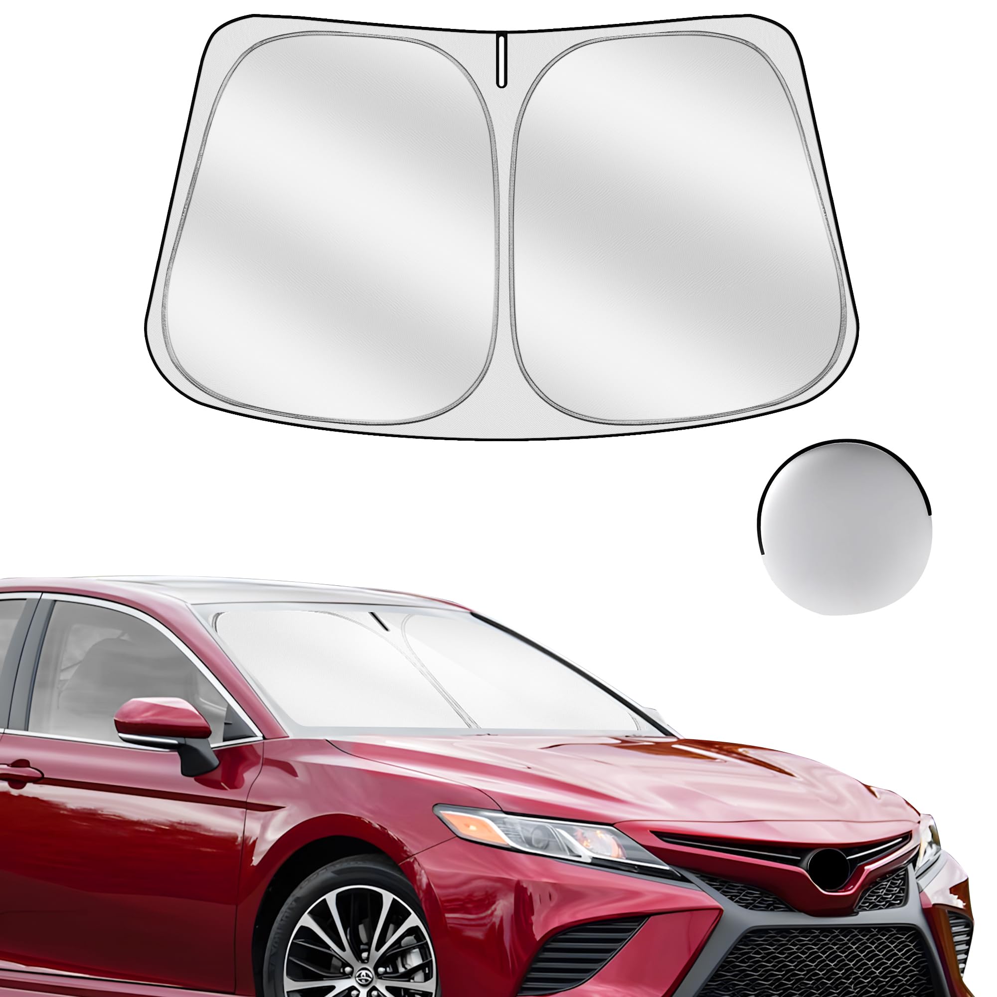 Sulagi Windshield Sun Shade for Toyo-ta Camry 2018-2024 Foldable Sunshade Custom Fit Front Window Car Interior Accessories Protector Blocks UV Rays