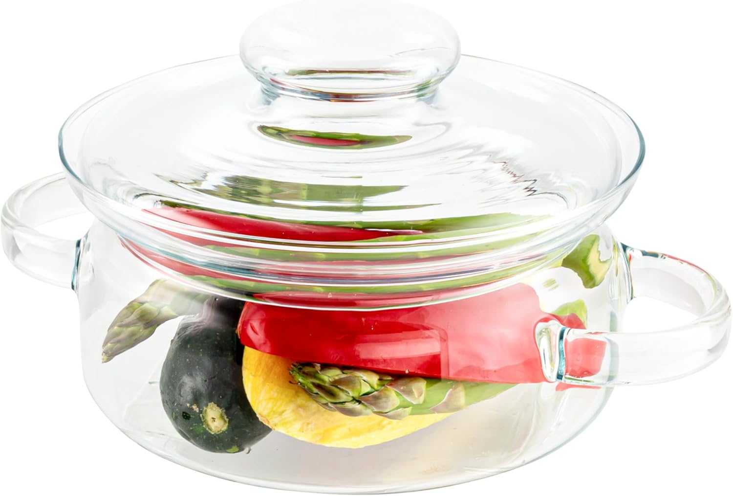 Simax Simmer Pot for Stove Potpourri, 32 Ounce Glass Pots for Cooking on Stove, Clear Pots for Cooking, Glass Cookware, Easy Grip Handles, Oven, Microwave, Stove and Dishwasher Safe Borosilicate Glass