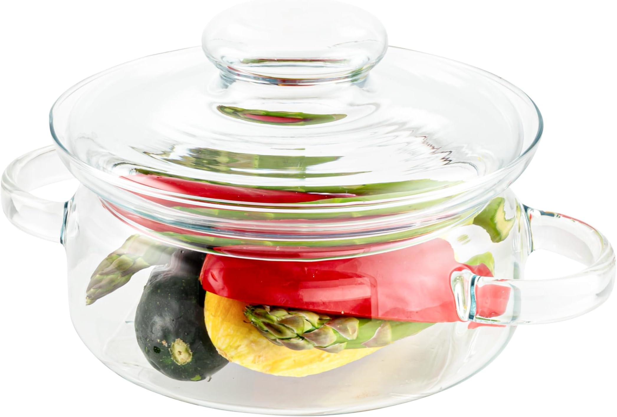 Simax Glass Saucepan, 1 Quart, with Lid, Heat Resistant Handles, Microwave, Stove and Dishwasher Safe Borosilicate Glass, Potpourri Simmer Pot