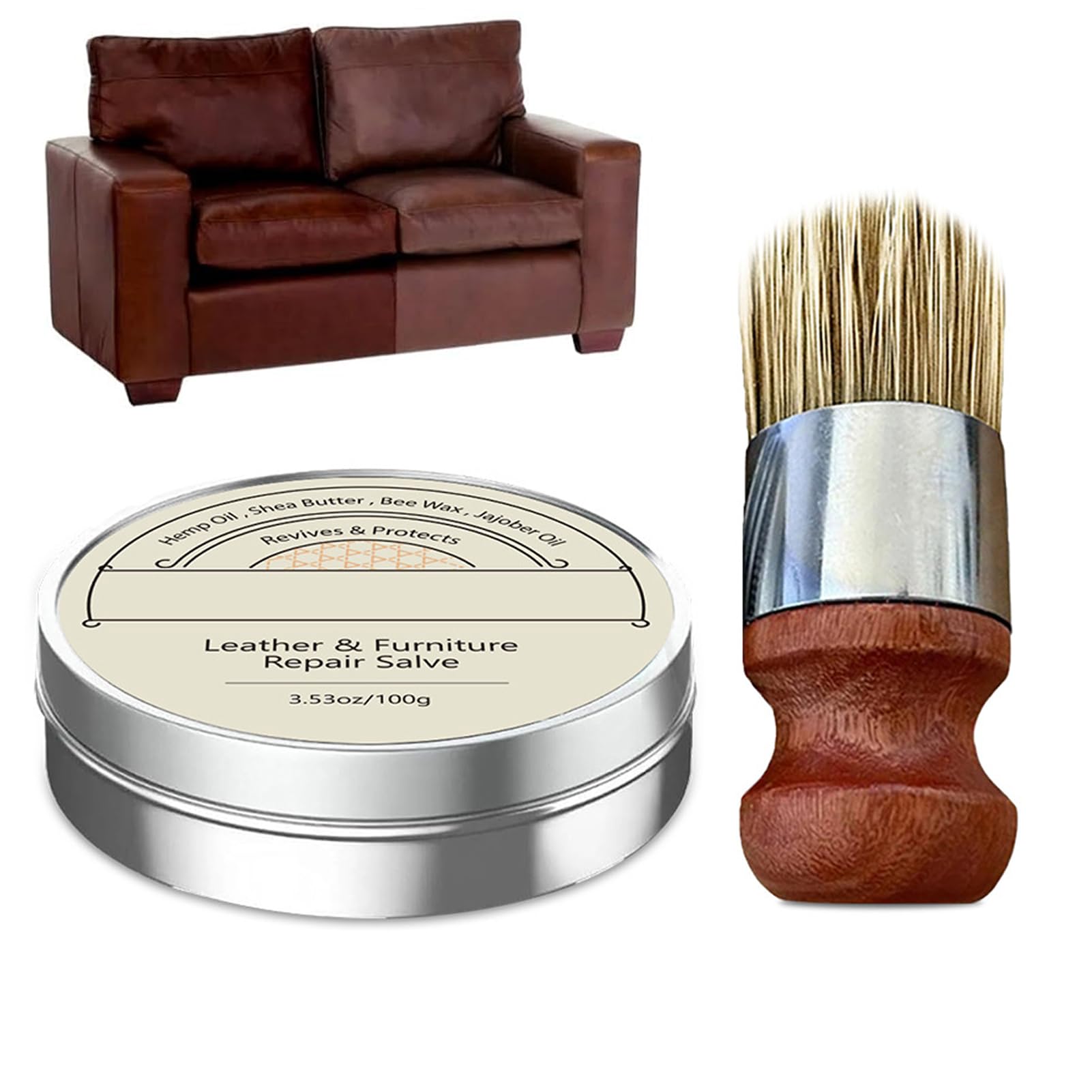 TaimeiMao Premium Lederbalsam,Bio Lederpflege mit Bienenwachs,Intensive Lederpflege,Premium Balsam,zur Pflege und Reinigung von Zaumzeug Sättel Schuhe Lederbekleidung, Leder Reparatur Set