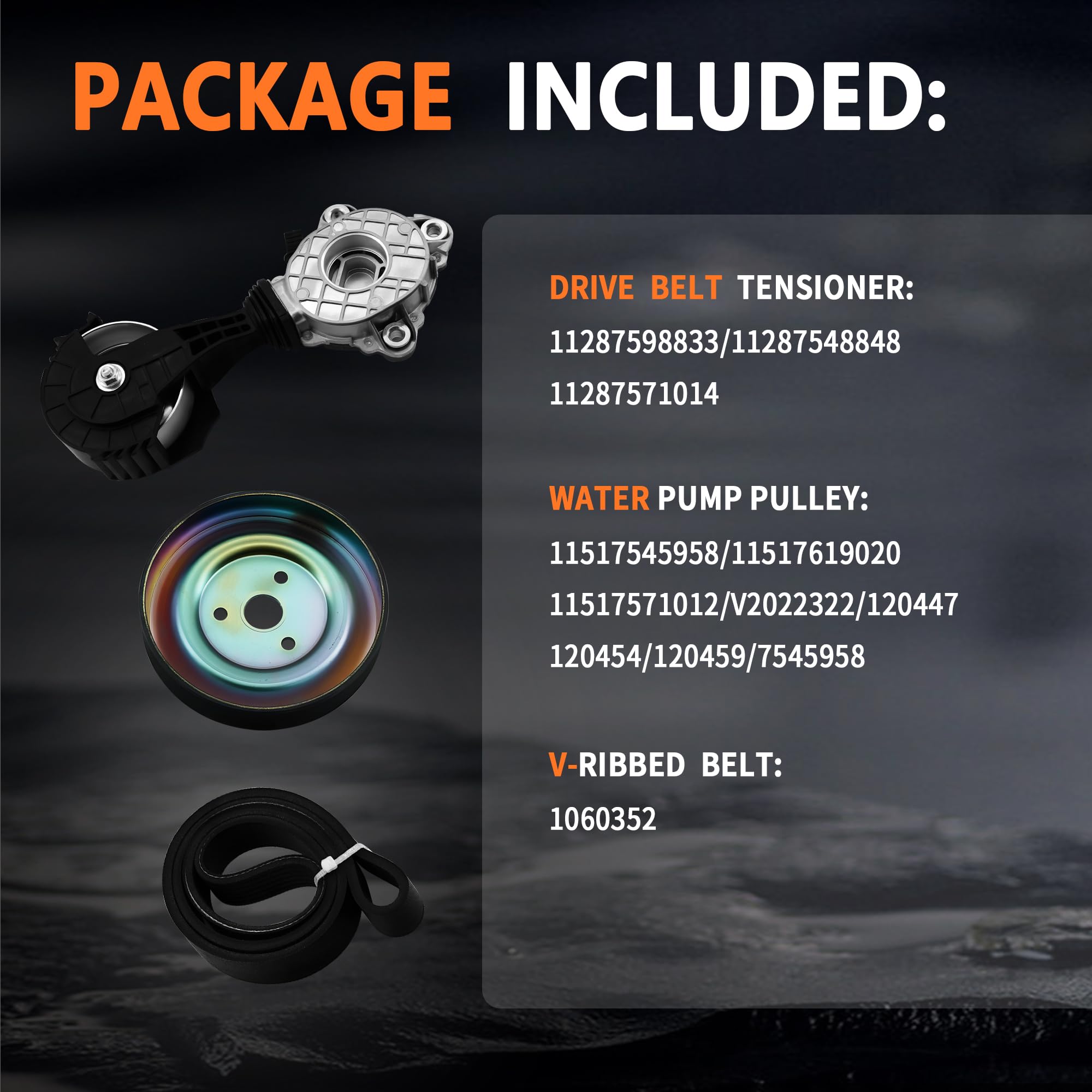 Tendicinghia a serpentina tendicinghia folle e puleggia per pompa dell'acqua, adatto per Mini Cooper, Cooper Paceman, Cooper Countryman 1.6L 2.0L L4/1.5L L3, sostituisce 11287598833