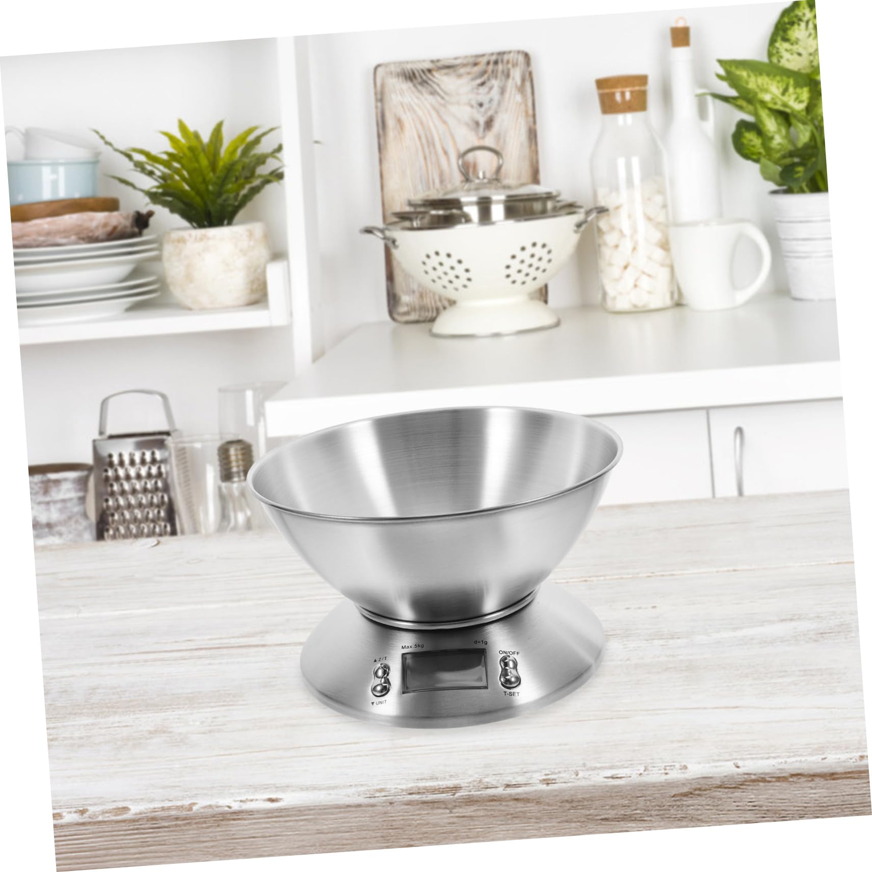 LIFKOME Báscula Digital de Cocina para Alimentos, Acero Inoxidable, 5000g, Uso en Repostería y Preparación de Comidas