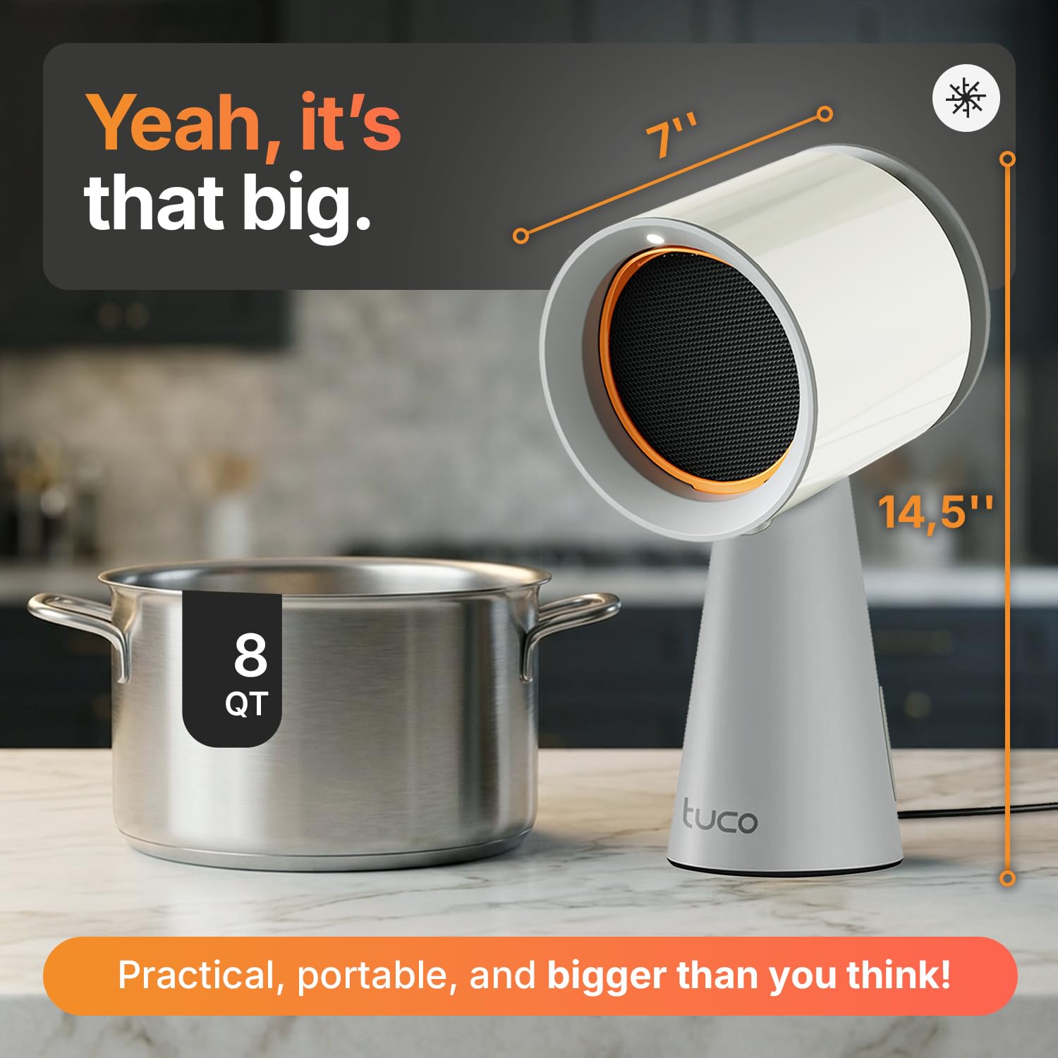 TUCO Cappa aspirante portatile estrattore cucina scrivania 3 velocità filtro alluminio rimovibile tazza di raccolta olio purificatore fumo per barbecue interno