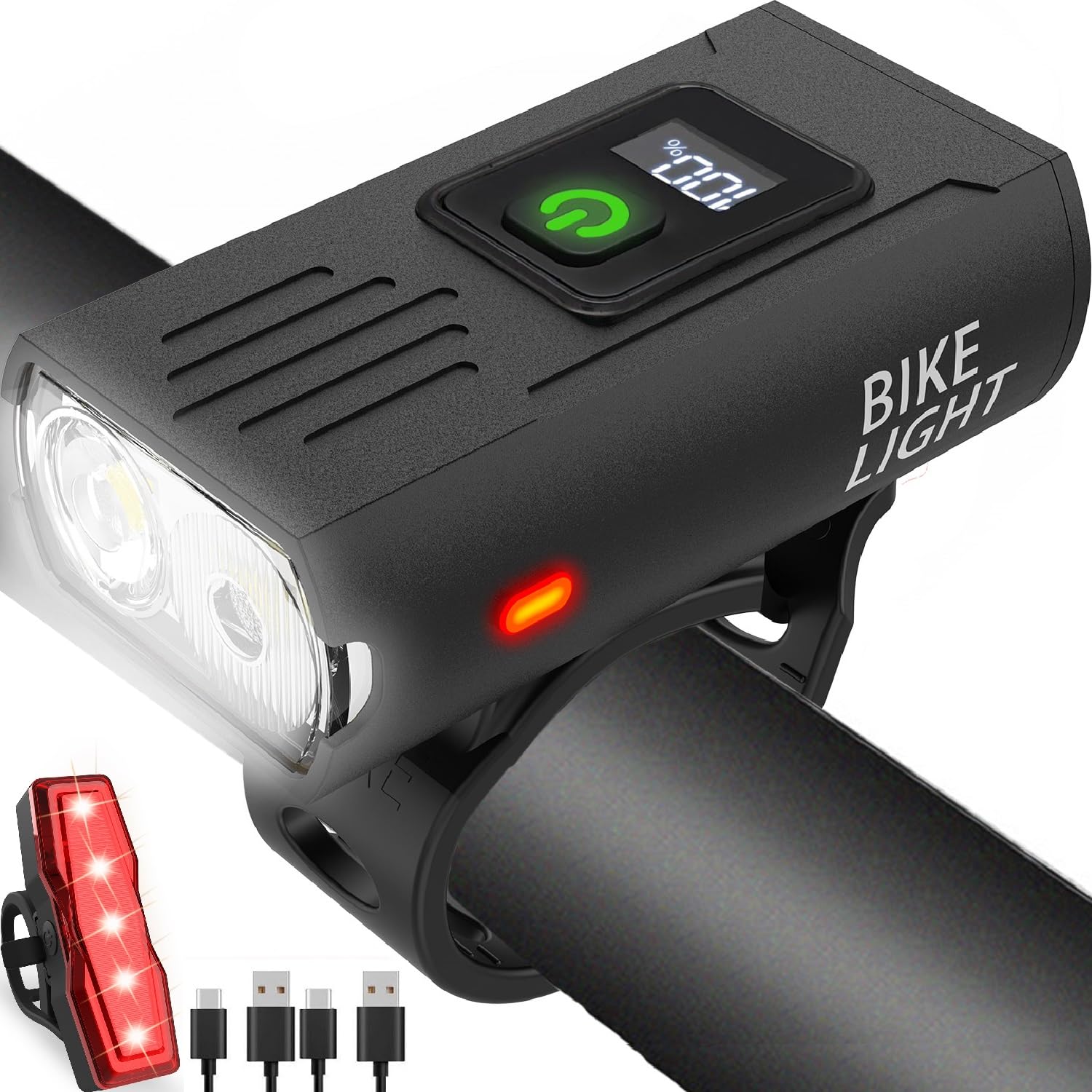 Victoper Bike Light, High Lumens Super Bright Bicycle Light, 6+4 Modes USB Rechargeable Bike Headlight & Tail Light Set, Waterproof Safety Bike Front & Rear Light for Road, Mountain, Night Riding
