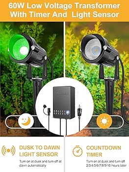 ZUCKEO All-in-One RGBW Landscape Lighting Kit, 5W Color