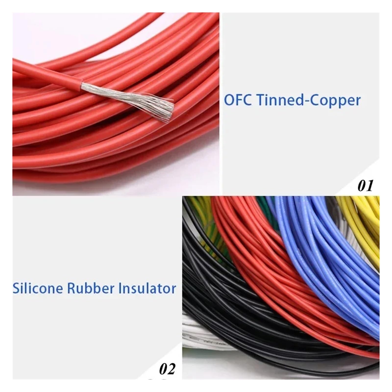 Cable electrónico de 1/5/10m, Aislamiento de Silicona UL3135, Cobre estañado, 12, 10 AWG, Resistente(Green,5m 12AWG)
