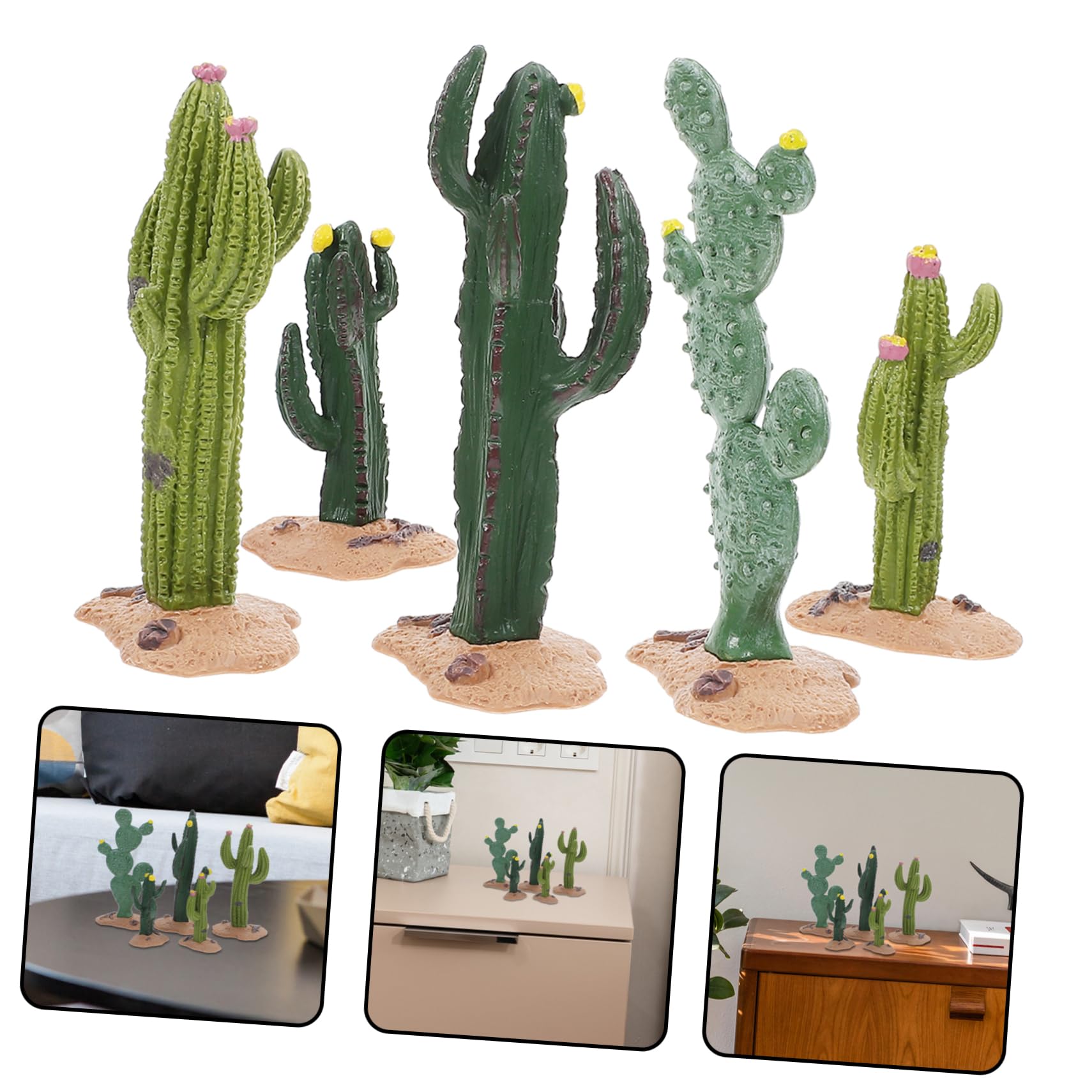 Alipis 25 Piezas Microdecoración paisajística Adorno de Cactus simulado Plantas suculentas Artificiales Escultura Modelo Cactus Tabletop Mini Cactus Adorno de Modelo de Planta el plastico