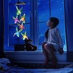 Toodour Solar Wind Chimes, Color Changing Solar Hummingbird Wind Chimes, LED Decorative Mobile, Waterproof Solar Lights Outdoor for Patio, Window, Garden Decor, for Mom/Grandma