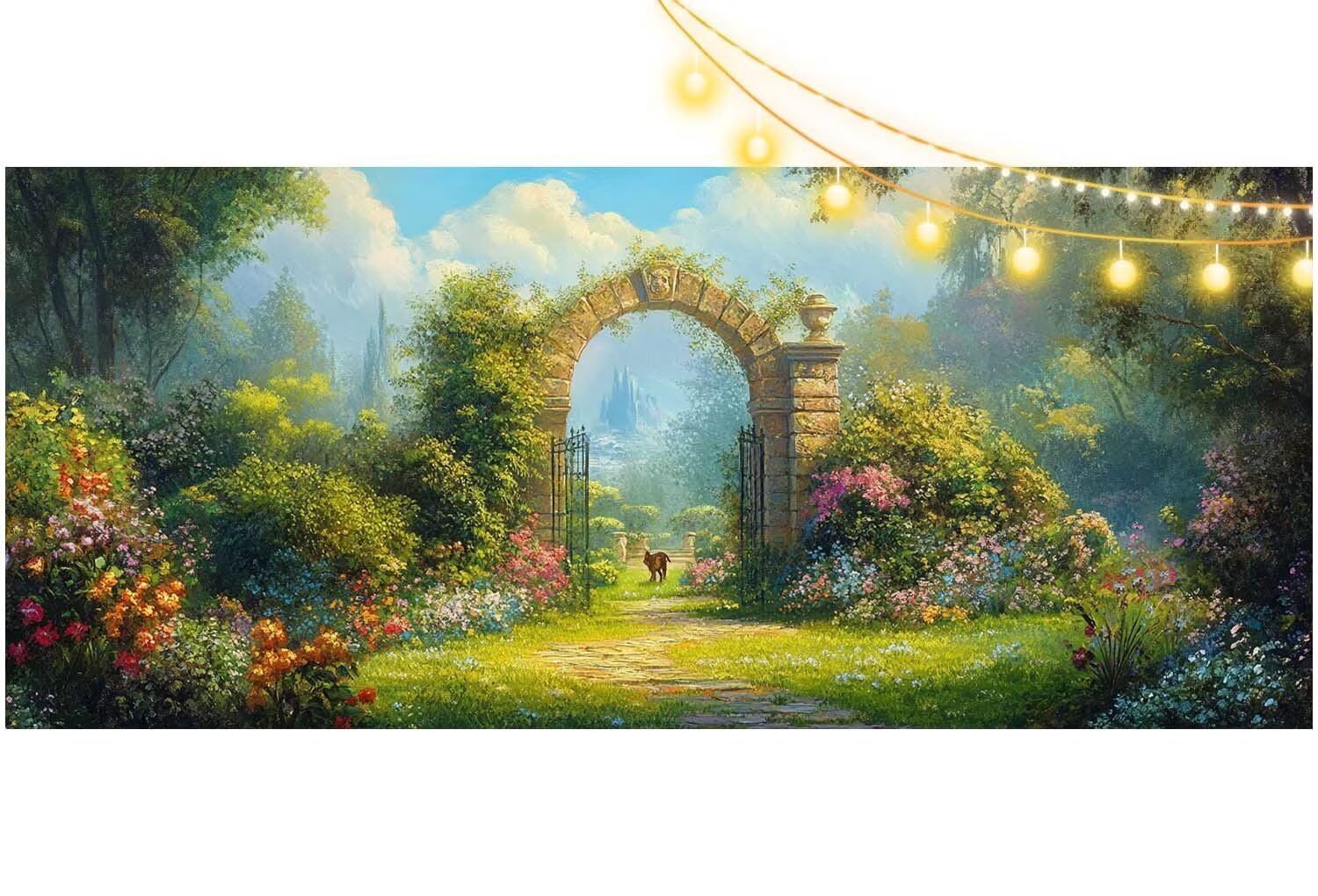 Diamond Painting Adulte Grand Format 200 x 100 cm, Diamond Painting Jardin Peinture Diamant, Broderie Diamant Kit Complet 5D DIY Cristal Peinture Point de Croix pour Décoration Murale Maison Mer m697