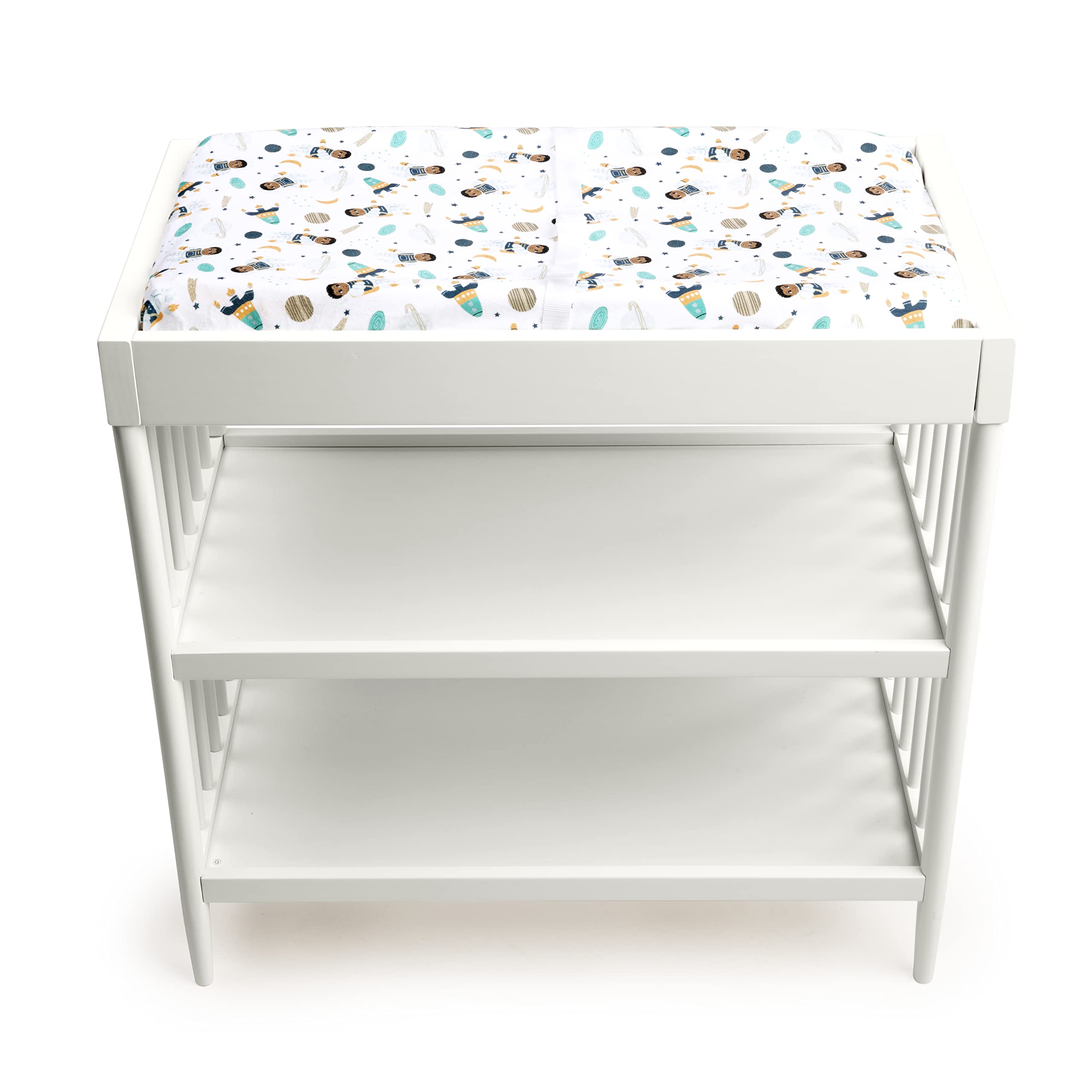 Little Muffincakes Extra Soft Changing Pad Cover, Astronaut and Space Theme (Ashton) - Standard Size, 1 Pack, Blue