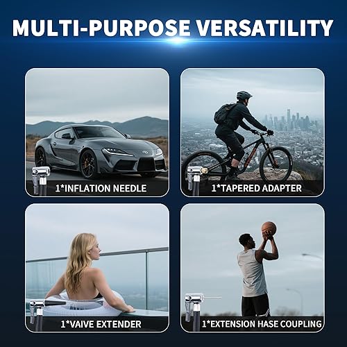 Miniatura 7 de Inflador de neumáticos inalámbrico de 12 V con pantalla LCD, compresor de aire de alta presión de 150 PSI para neumáticos de automóvil, bomba de