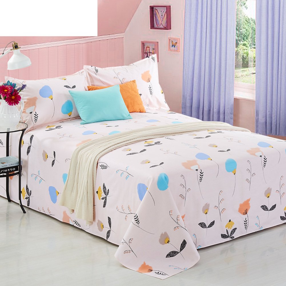 Toile de lin coton sergé pour lit double, un drap haut de gamme respirant de 250x230cm