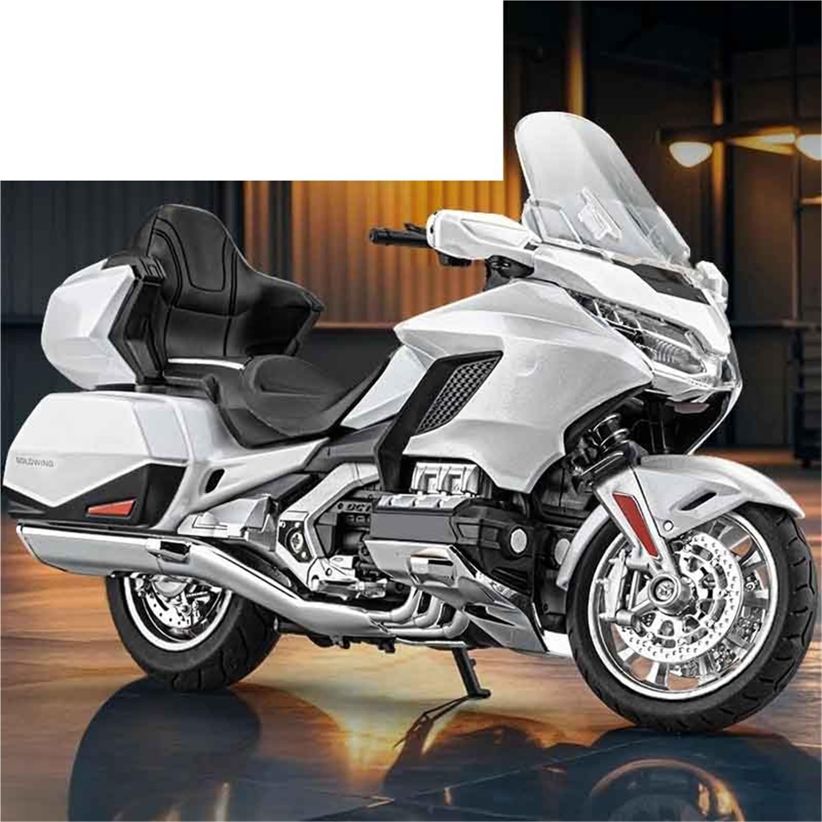 Modèle De Moto en Alliage À Ailes Dorées pour GL1800, Jouet D'ornement, Véhicule Cadeau, Simulation, Échelle 1:32