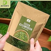 Vista 2 de Diyon's Hojas de neem secas enteras de 0.3 oz (10 g) Hojas de neem 100% naturales y secadas al aire de Sri Lanka, empaquetadas en una bolsa