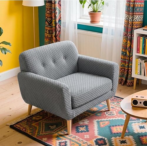 Miniatura 8 de YEMYHOM Fundas para silla de 2 piezas a cuadros para sala de estar, fundas gruesas de alta elasticidad con brazos antideslizantes y elásticos para