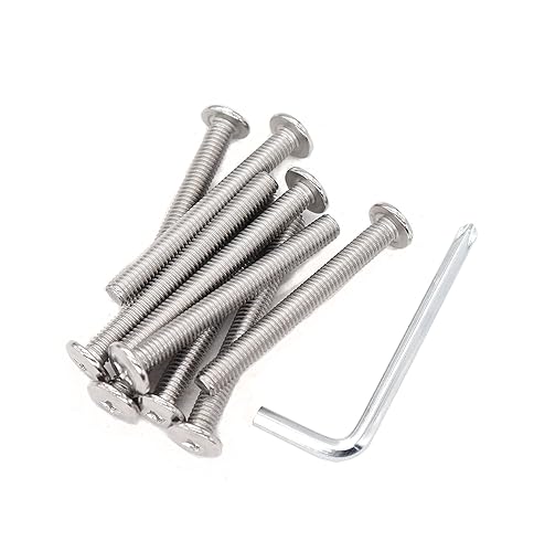 cSeao Tornillos de máquina Phillips M6 2.165 in Tornillos de máquina de acero inoxidable 304 para muebles de conexión de mesa cama