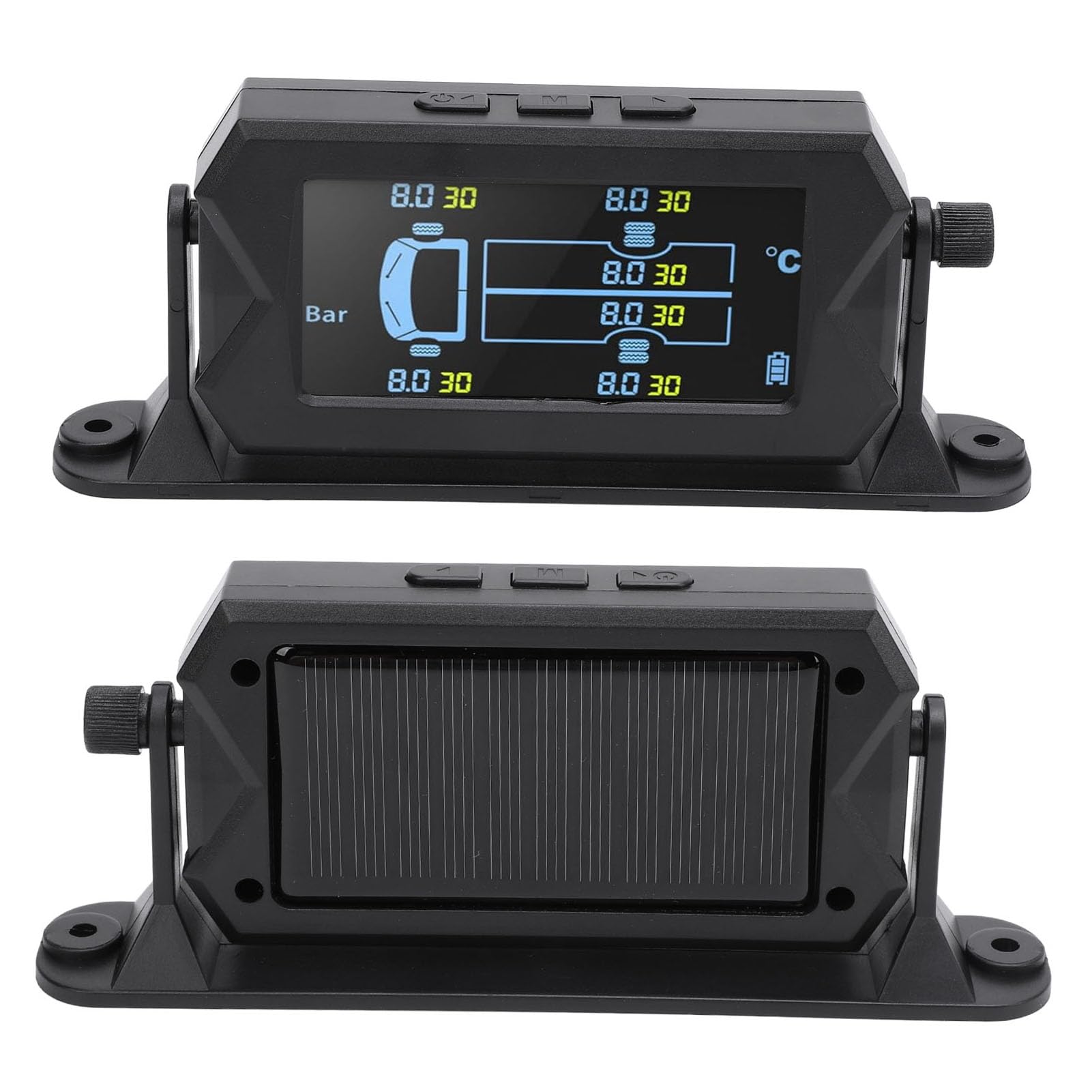 Akozon di Monitoraggio della Pressione dei Pneumatici Carica Solare TPMS con 6 Sensori per Camion RV Monitoraggio in Tempo Reale della Pressione e della Temperatura (15 Bar)