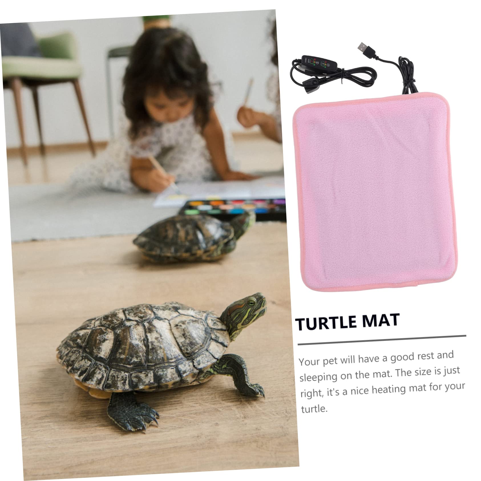 2pezzi Tappetino Riscaldante USB per Rettili e Tartarughe con Controllo Temperatura Panno Multifunzionale per Animali Domestici per Inverno e Comfort Ottimale