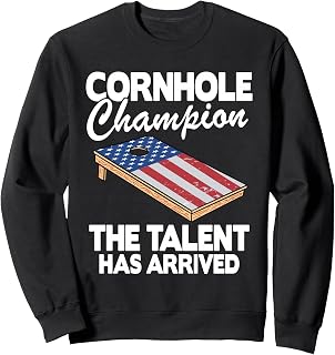 Cornhole Champion American Flag Board Funny Cornhole Sweatshirt
