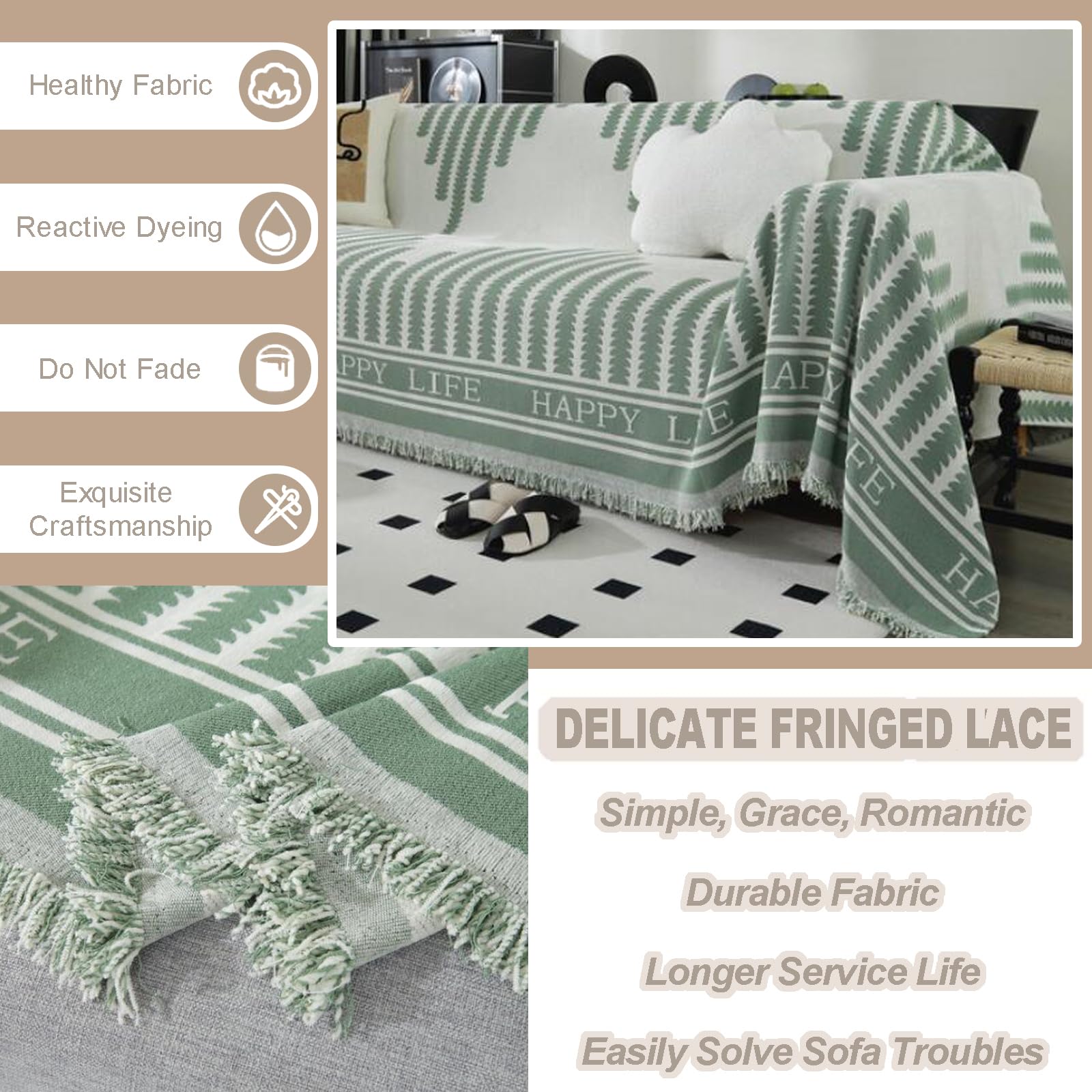 Plaid Ou Jeté De Canapé Lavable Housse De Canapé en Forme De L/U 1/2/3/4 Places Couverture De Canapé en Chenille Serviette De Canapé Universelle pour Chaise Et Lit(180X320cm,Black)