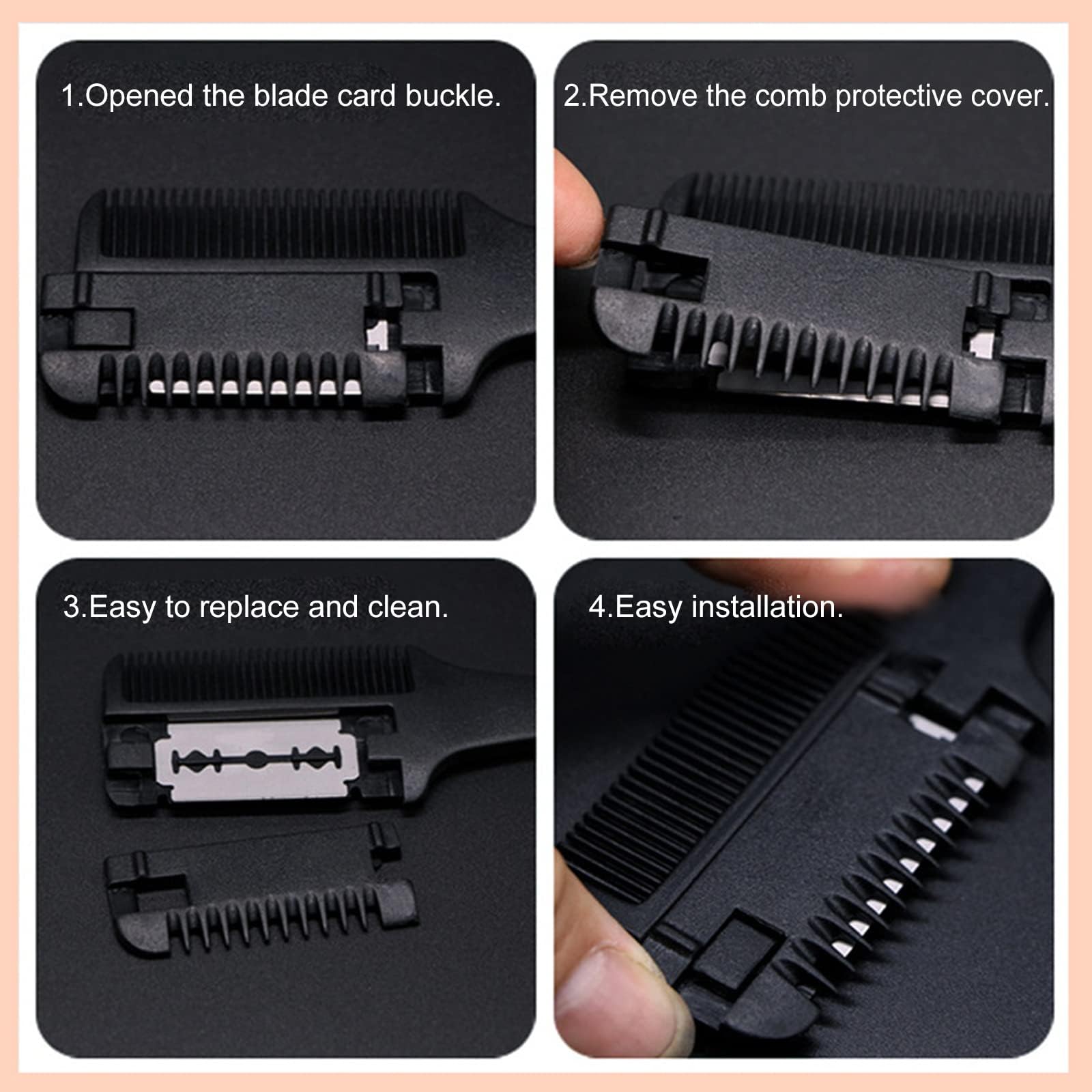 ayushicreationa 1pc Thickened Hair Thinning Razor Comb, Double Sided Hair Cutter Comb Suitable for Hair Cutting and Styling Professional Hairdressing Tool For Men Women Multicolor 2