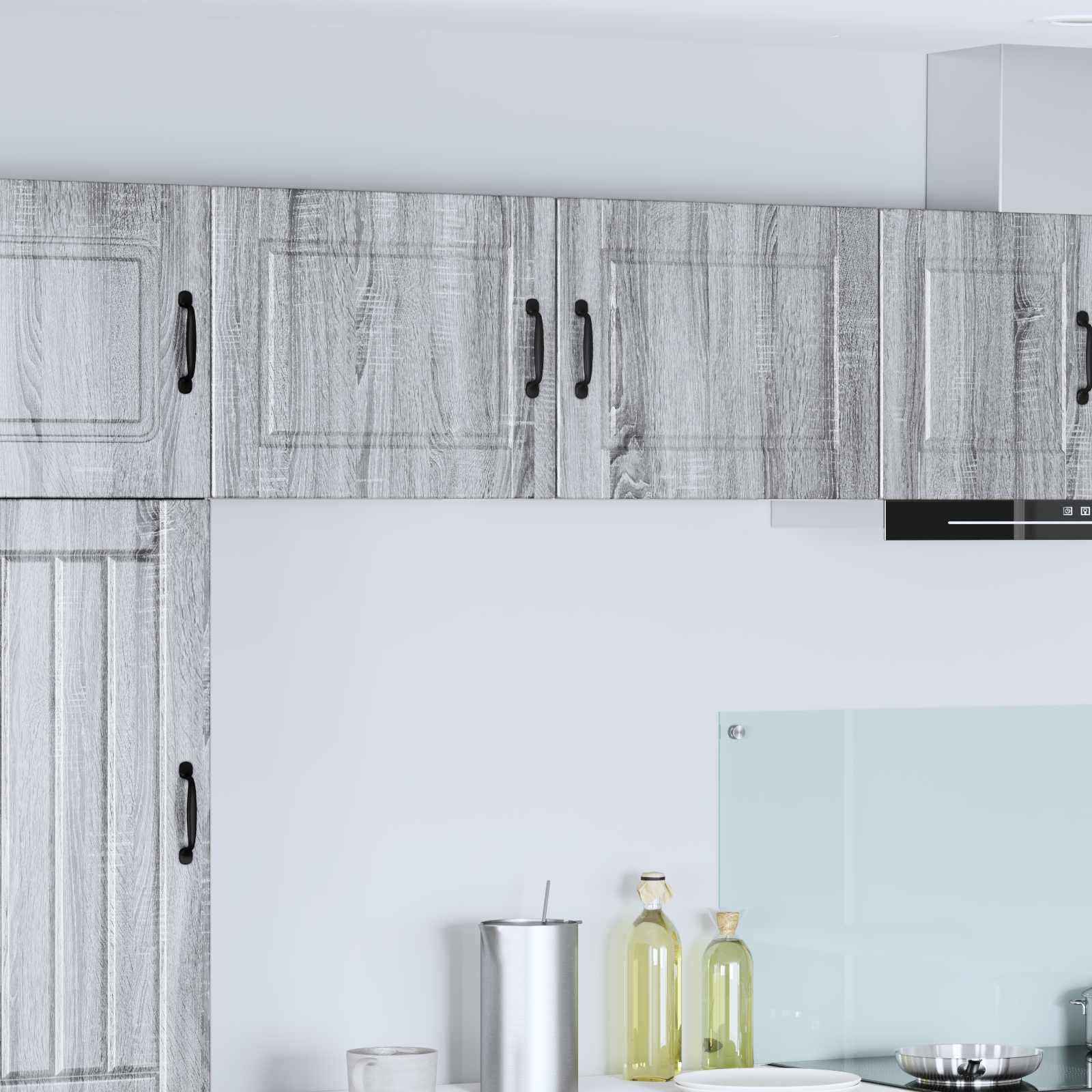 Wandschrank Porto Holzwerkstoff grau Sonoma 50 x 31 x 40 cm mit Tür 1 Regal wandmontiert für Vorrat und Küchenorganisation