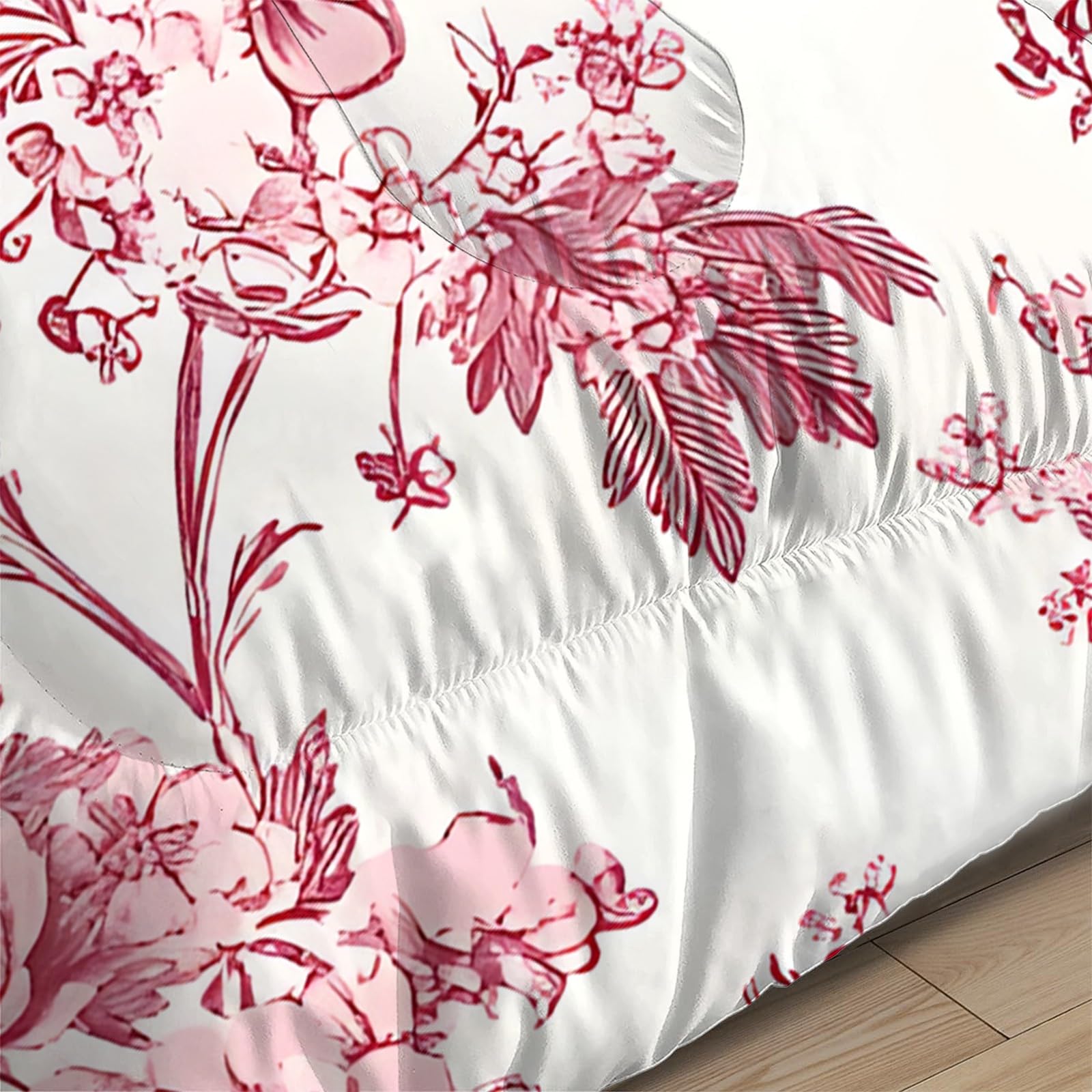 Dekbedovertrek 200x200 Rood Klaproos Bloem Beddengoed Set voor 2 Personen Zonnebloem 3D Gedrukt Zacht Beddengoed Set Microvezel Dekbedovertrekken met Ritssluiting en 2 Kussenslopen H-2518