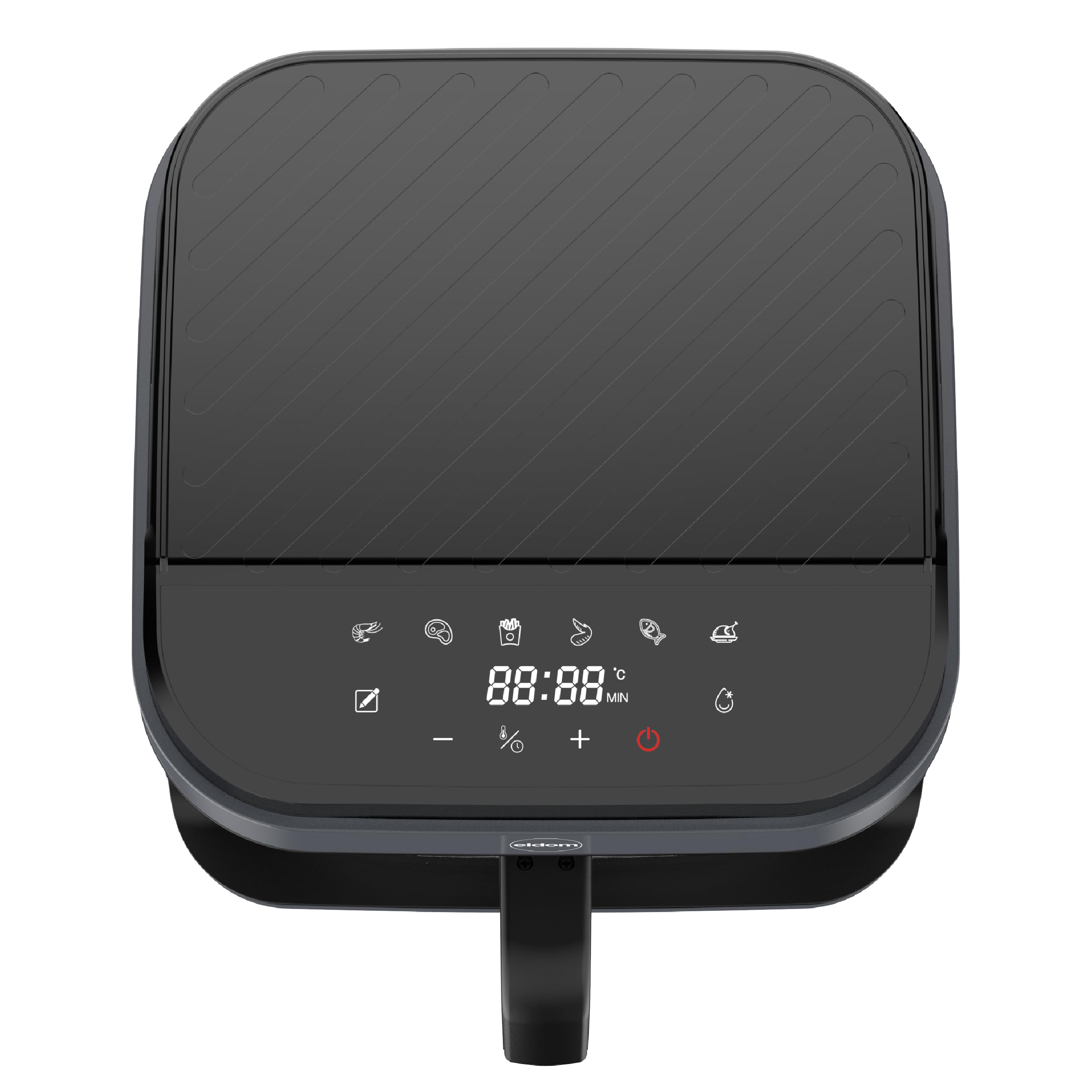 Freidora de aire caliente, 5,5 L, con recipiente de cristal, airfryer sin aceite, 1200 W, 8 programas, descongelación, pantalla táctil LED, 40 – 200 °C, incluye rejilla y alfombrilla de silicona