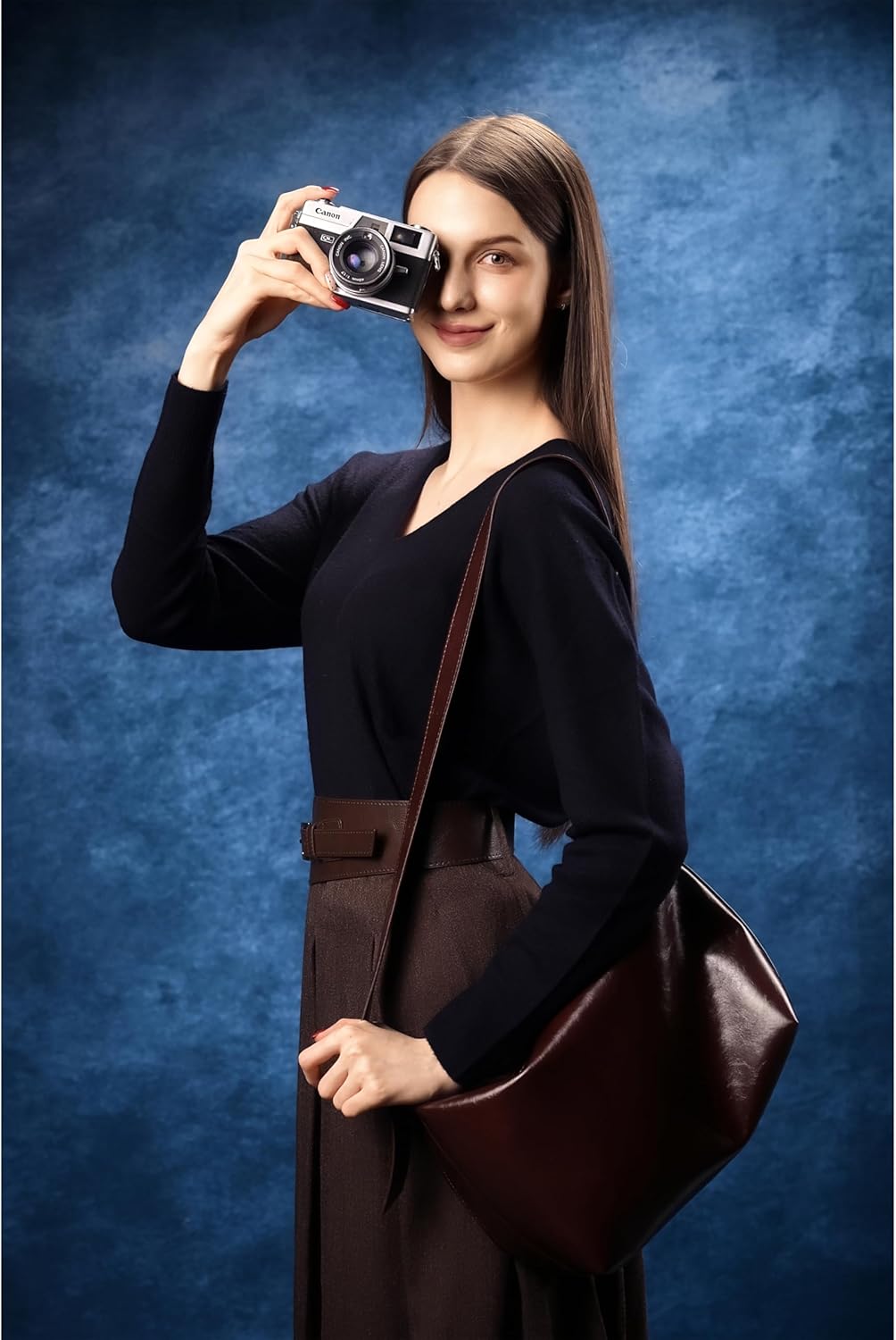 UrcTepics 8×10 ft Abstract Blue Fabric Photo Backdrops, Abstract Texture Backdrop for Headshots and Portraits, Photography Background for Studio and Vedio.