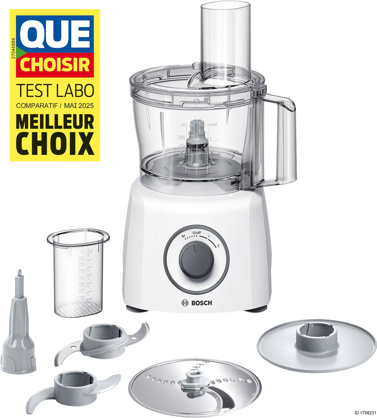 Bosch - Procesador de alimentos, MultiTalent 3, 800 W, Blanco, MCM3100W