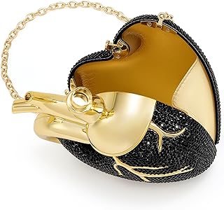 JW PEI Women's Maren Artificial Crystal Heart Shaped Bag - Black