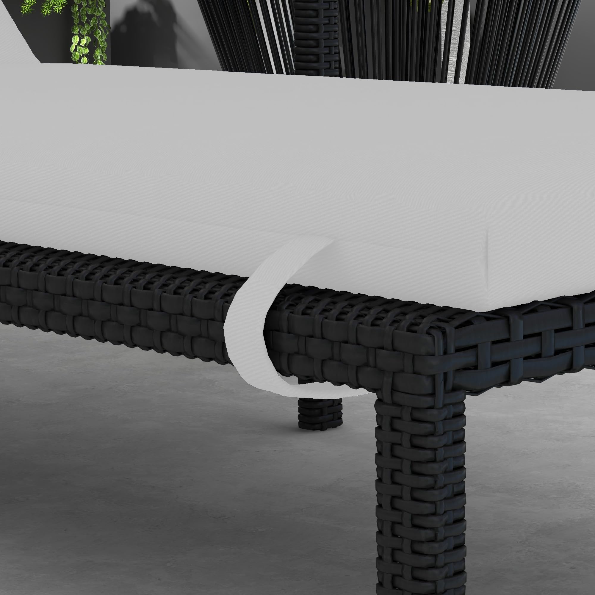 Outsunny Cojín para Tumbona 196x63x6 cm Colchoneta para Tumbona de Algodón con Tela Hidrófuga Cojín de Asiento y Respaldo para Jardín Terraza Balcón Gris Claro