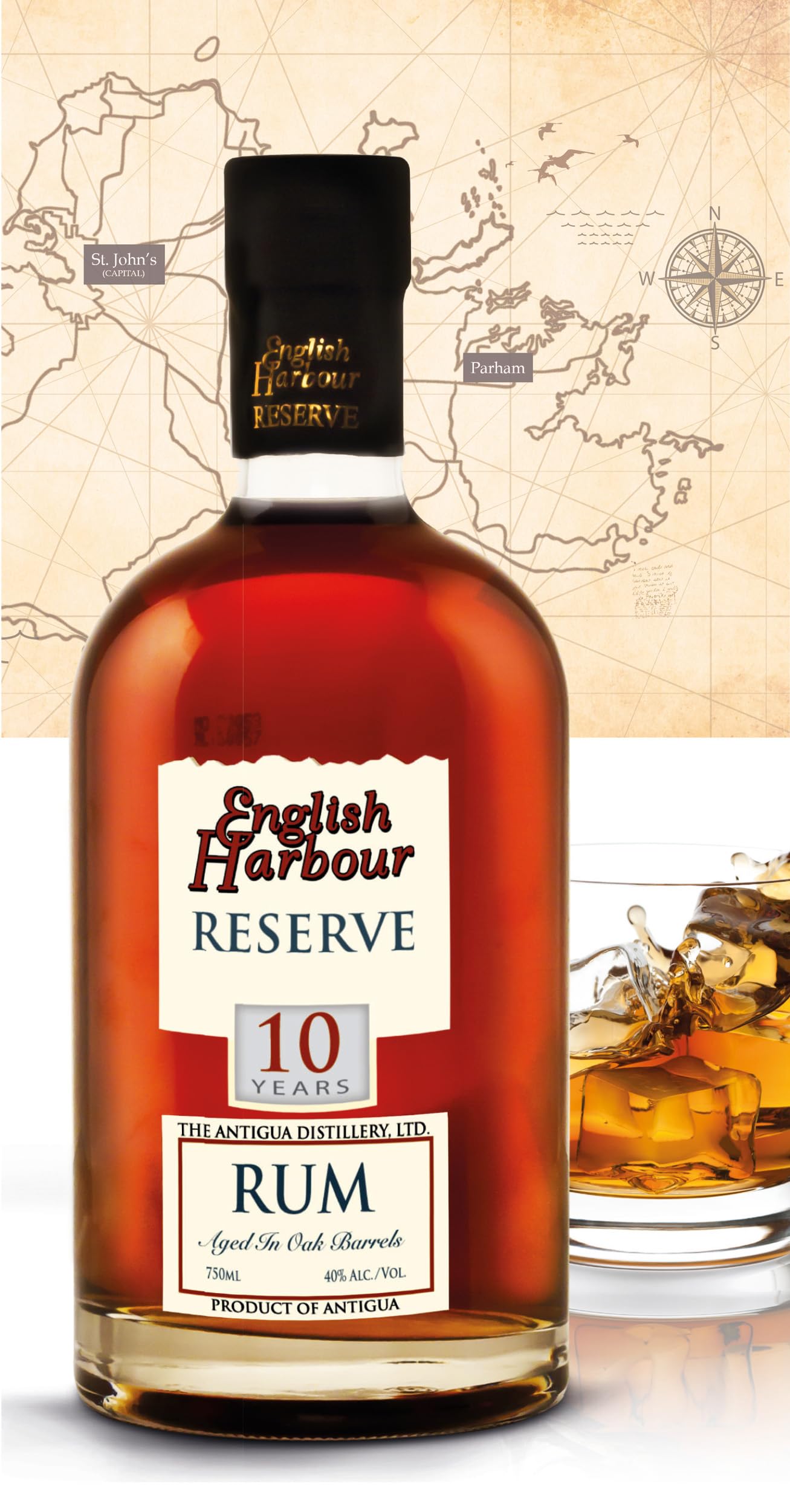 English Harbour RESERVE 10 Years Old Rum 40% Vol. 0,7l in Giftbox
