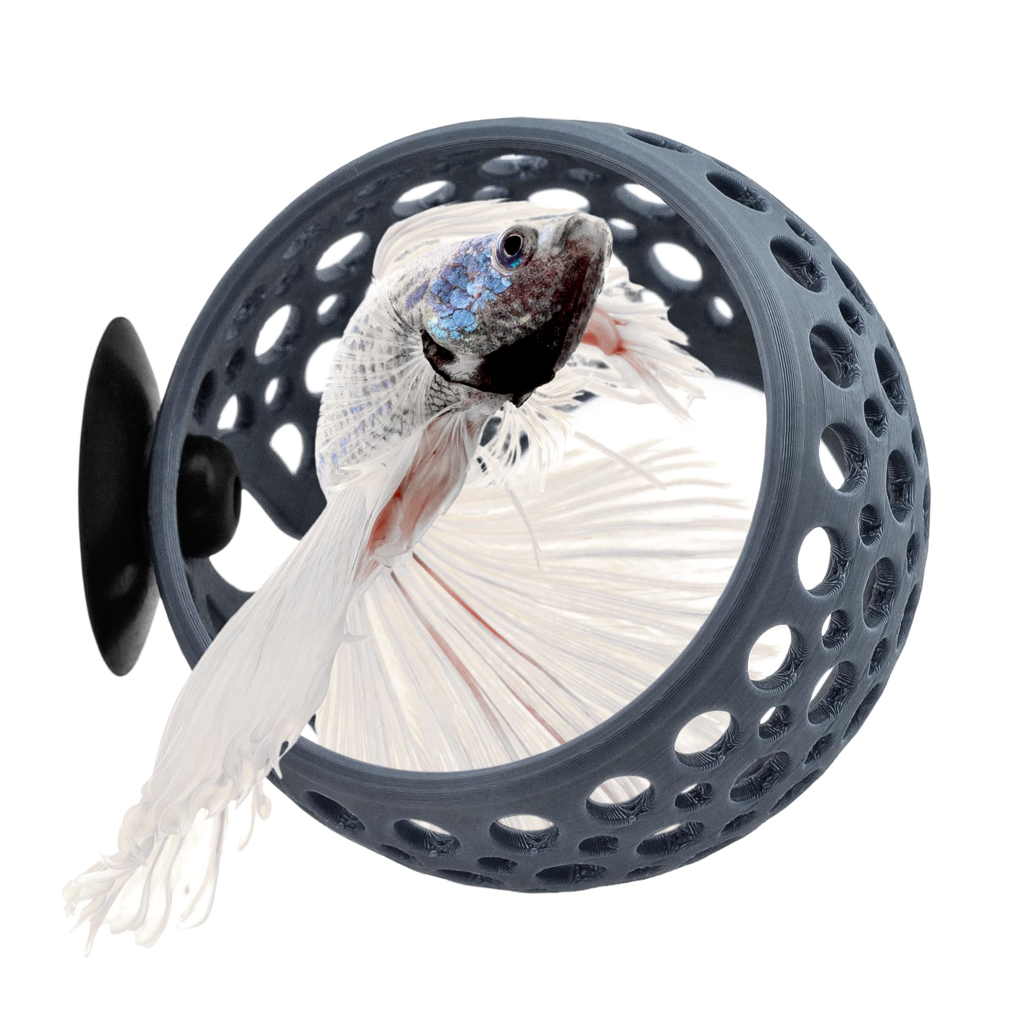 byMazy Cave Lounge, Hideout Fish Tank Ornament with Suction Cup for Betta Fish and Shrimp to Swim-Through, Hide, Rest