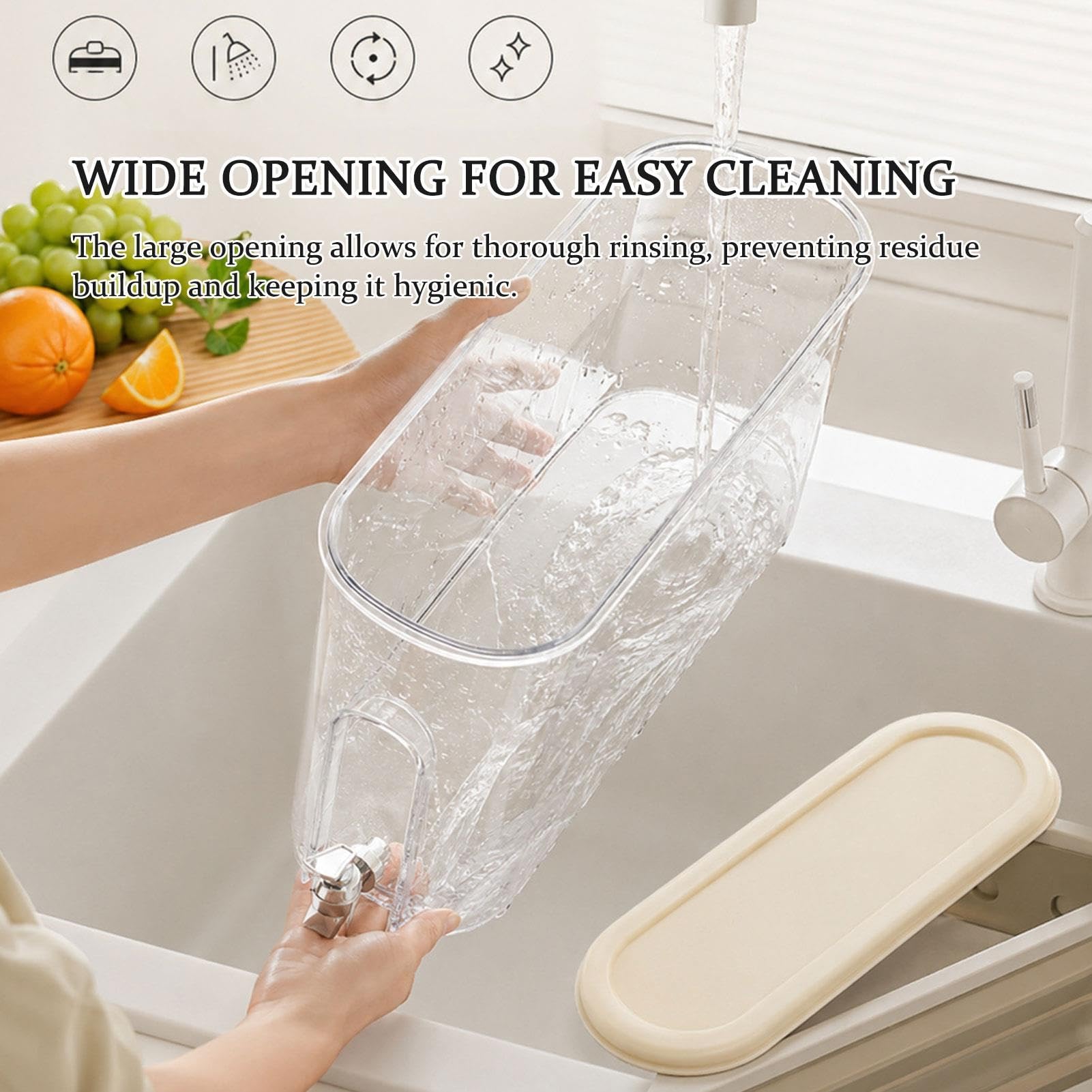 Jarra Hermética Transparente Dispensador Bebidas 4L Grifo Jugo Refrigerador