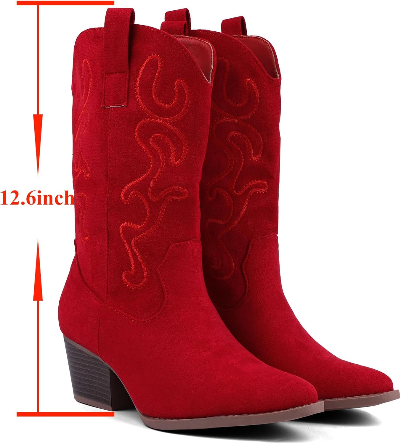 Bandkos Cowboy Boots for Women Cowgirl Mid Calf Western Embroidered... - Picture 16 of 70