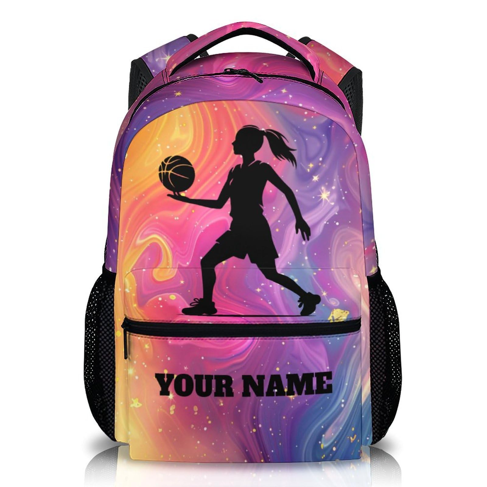 GiftRomance Kids Backpack, 17 Inch Custom Basketball Bookbag for Girls, Girls Gift for Birthday, Casual Backpack for School Preschool Elementary