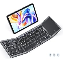 MEETION Foldable Bluetooth Keyboard with Touchpad, Portable Wireless, Gray