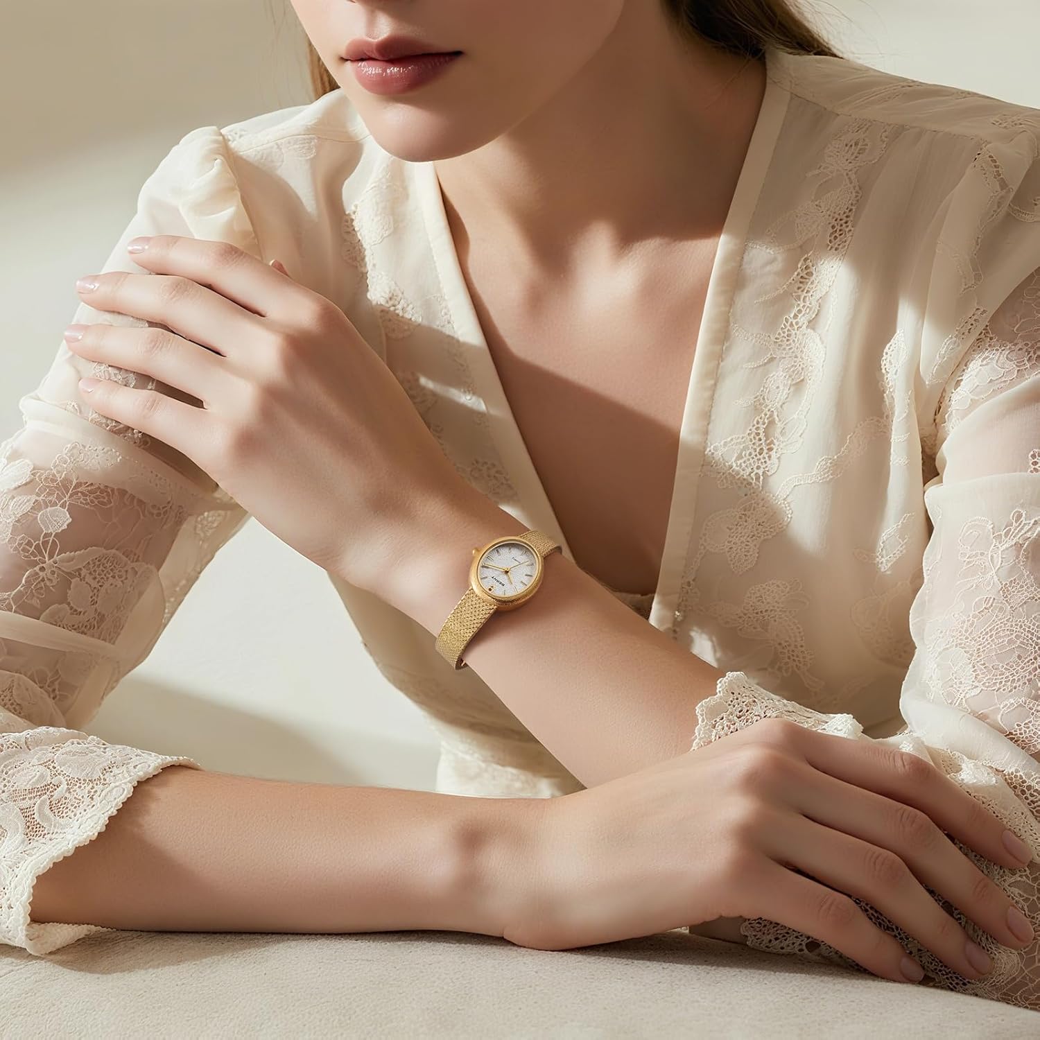 BERNY Vintage Gold Watches for Women, Elegant Oval Women's Wrist Watch, Small Ladies Analog Quartz Watches, 3ATM Waterproof All Stainless Steel Luxury Birthday Present - Image 7